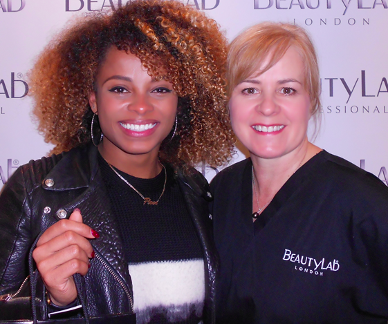 Sarah Corballis with Fleur East during X Factor